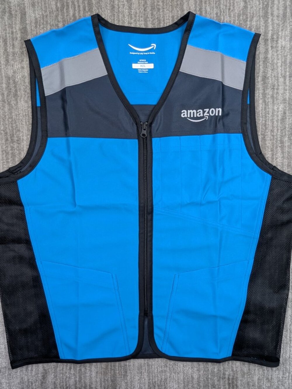 Luly Yang Amazon Vest M/L Reflective Mesh Workwear Lightweight Utility AFV01U